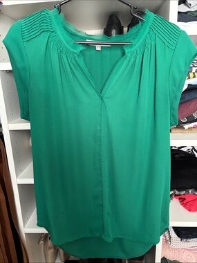 STITCH FIX Daniel Rainn Women’s Emerald Green Cap-Sleeve Blouse